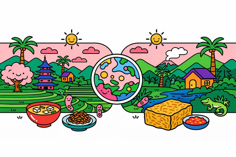 Visual illustration: Miso, Tempeh, and Natto: The Umami Journey Through Japan and Indonesia