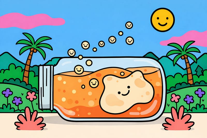 Visual illustration: What Exactly is Kombucha? The Science Behind the SCOBY