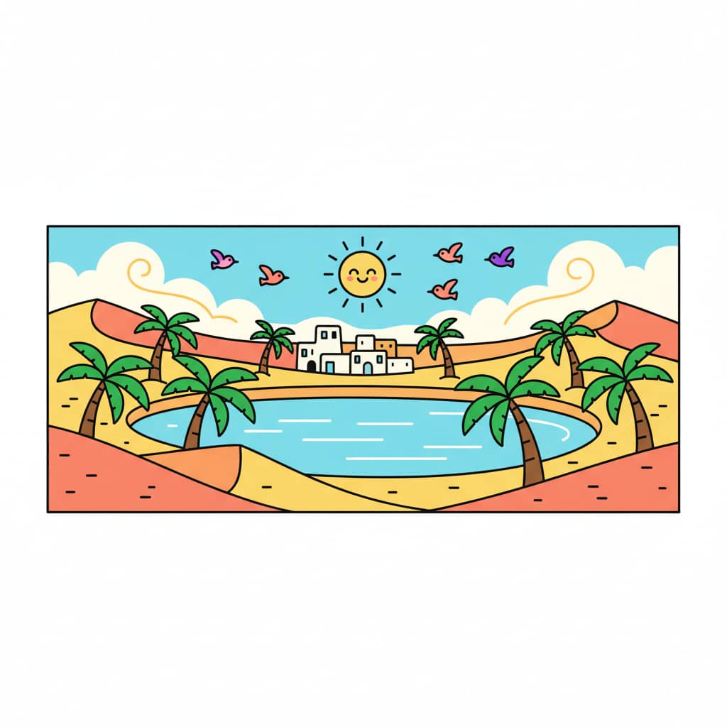 Visual illustration: Peru's Coastal Desert Oasis: The Enigmatic Huacachina