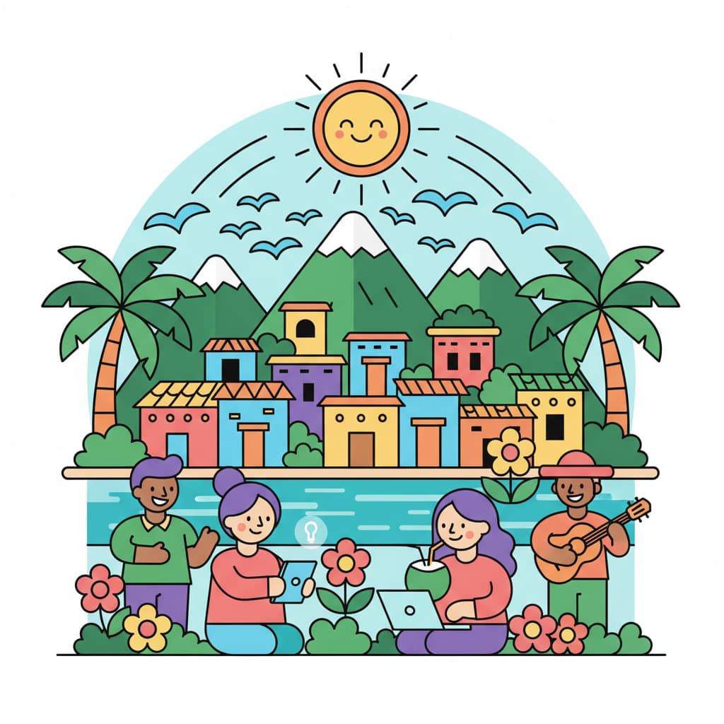 Visual illustration: Latin America: Vibrant Cultures and Growing Nomad Communities
